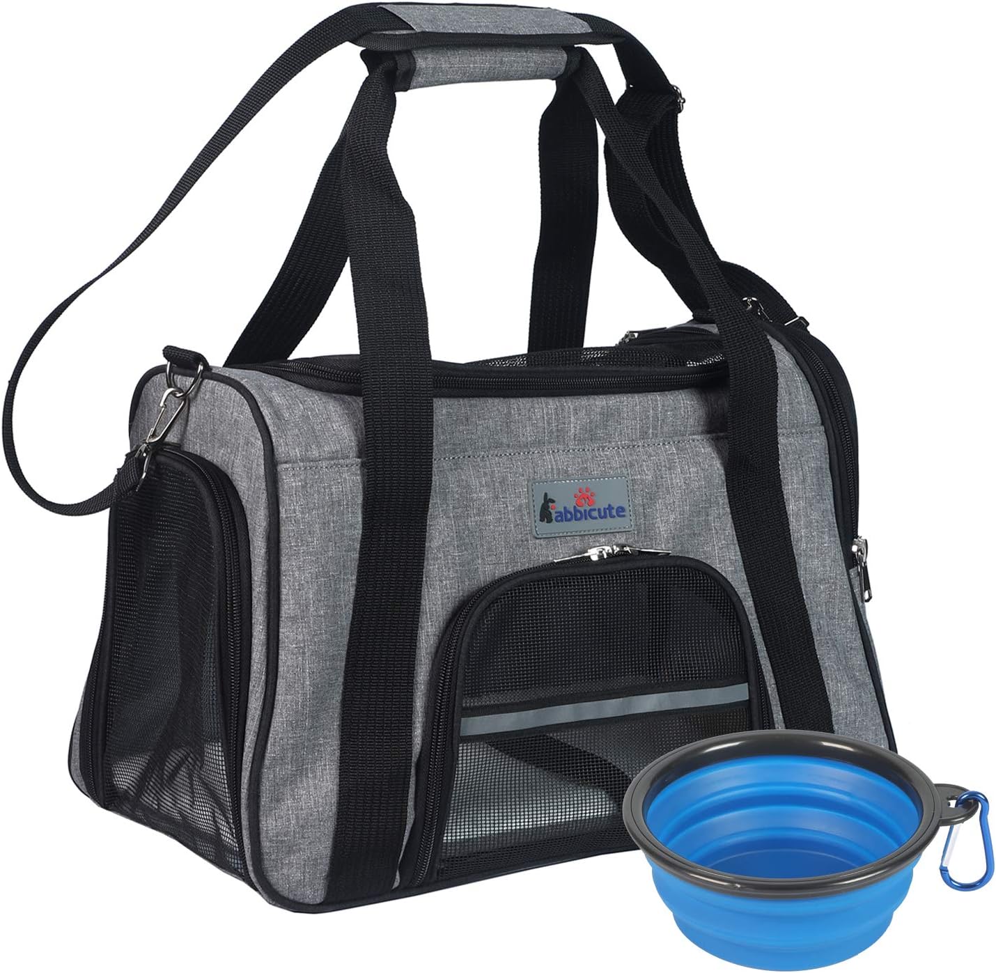 Rabbicute Pet Travel Carrier Bag for Medium Small Dog Cat with Washable Bed Locking Safety Zipper Shoulder Strap,Airline Aprroved Pet…