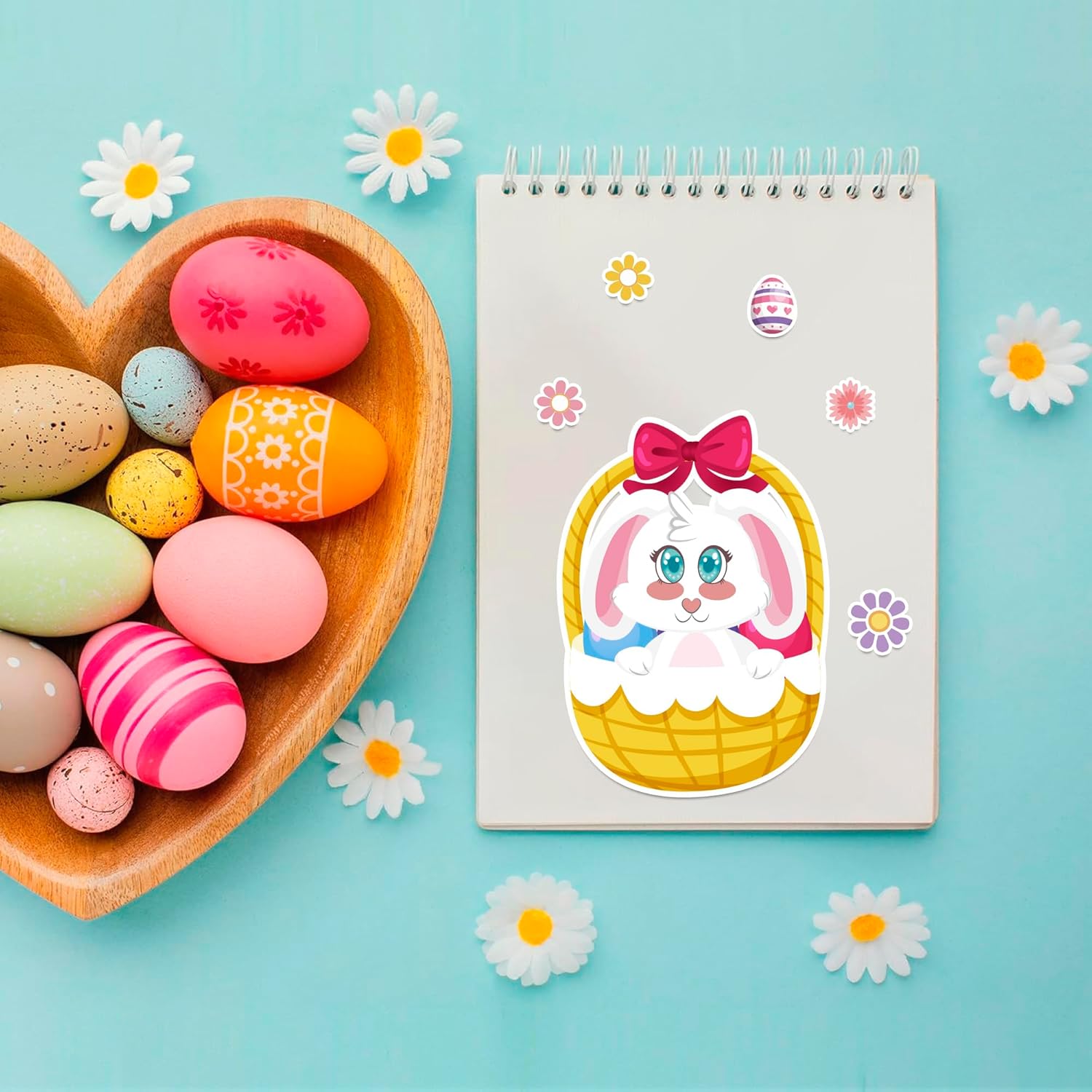 OHOME Easter Basket Stuffers - 24 Sheets Easter Crafts Stickers for Kids | DIY Happy Egg Bunny Easter Gifts Treats Games Toys Activities Decor Party Favor Supplies for Toddlers