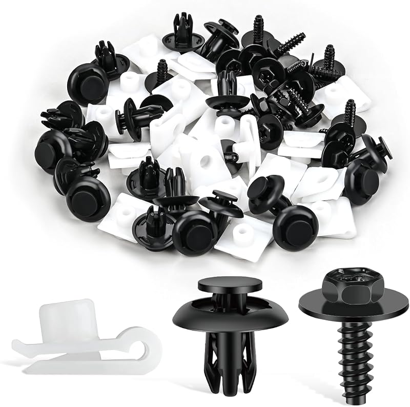 Kit de grampos e parafusos sextavados para para-lama, para-choque e protetor de respingos GOOACC para Mazda – 60 peças
