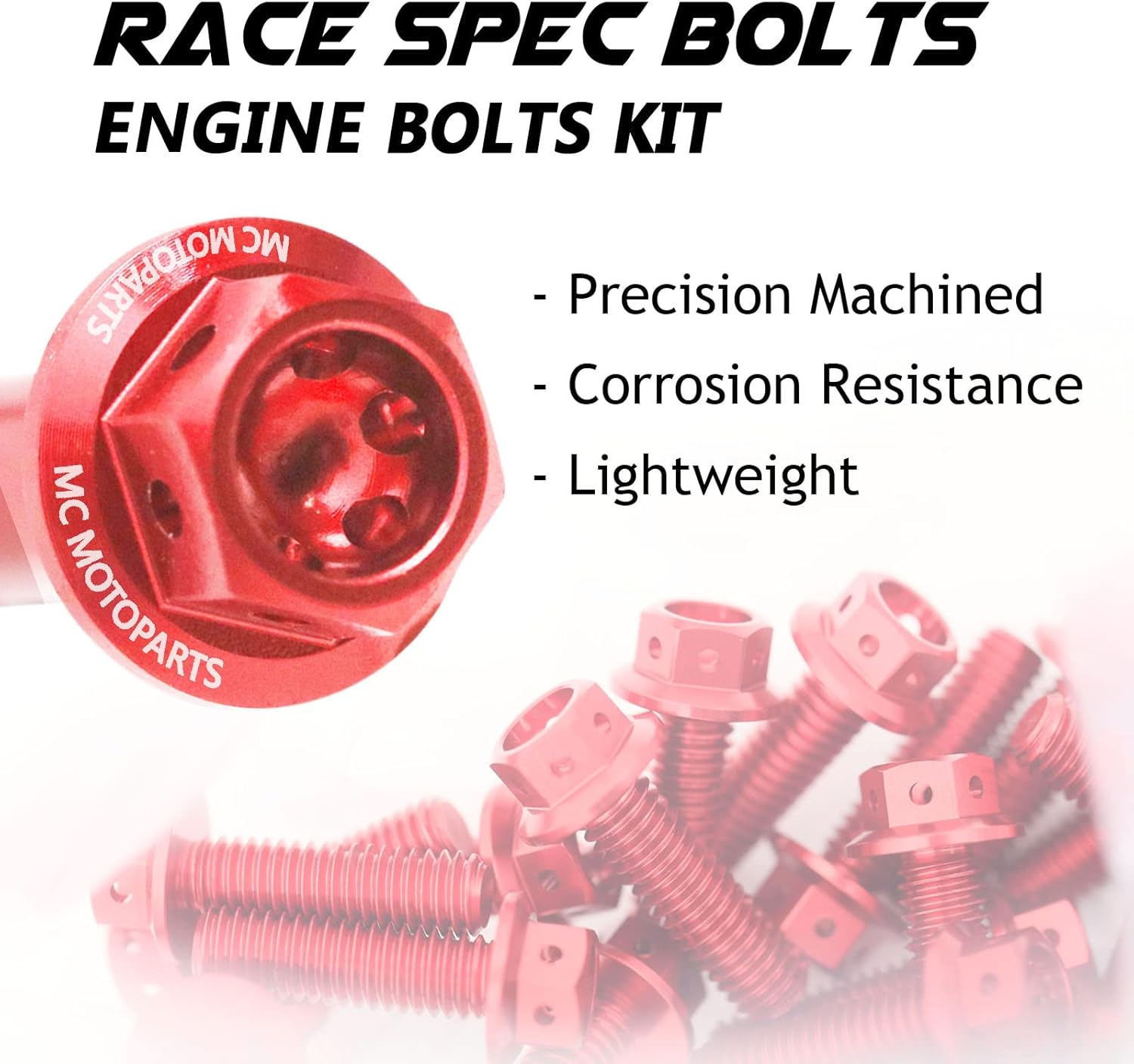 Autobahn88 Motorcycle Engine Bolt Dress-up Kit, Compatible with Honda Monkey Z125M 2018-2021 (Red) (Set of 23)