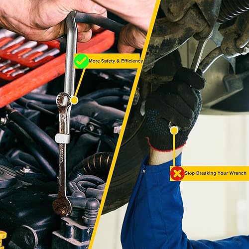 Miniatura 5 de Itlovei Barra extensora de llave dinamométrica  Herramienta amplificador de par universal de 15 pulgadas con orificio de transmisión de 12 pulgada,