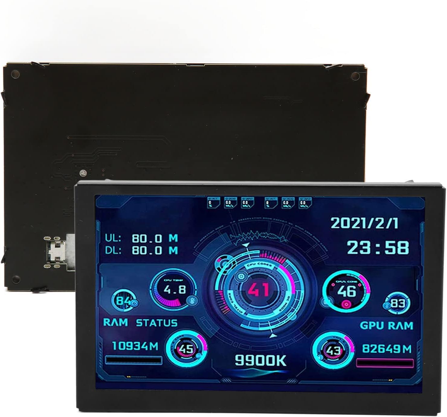 5 inch IPS USB Mini Screen AIDA64 PC CPU HDD Data Monitor, Computer Temp Monitor USB Mini Screen PC Temperature Display Screen for Linux