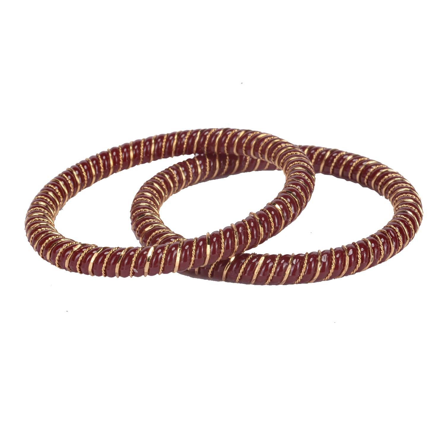 24 Carat Micro Gold Plated Pola Bangles (2.4), white, small (2.4 inches in diameter) (5.72 cm in diameter) (17.79 cm in circumference) (LB1194_2.4)