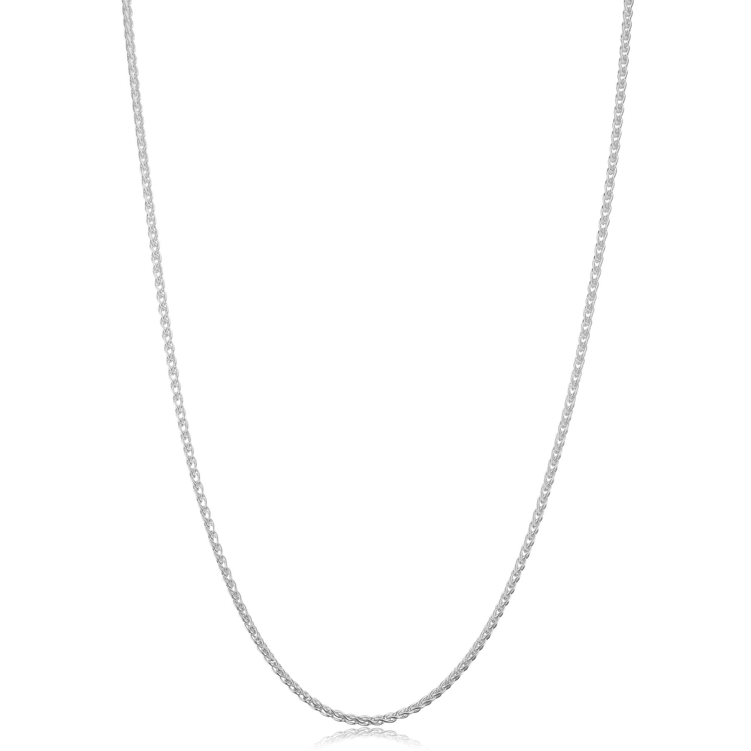 Kooljewelry Sterling Silver Round Wheat Chain Necklace (1.1 mm, 1.5 mm, 2 mm or