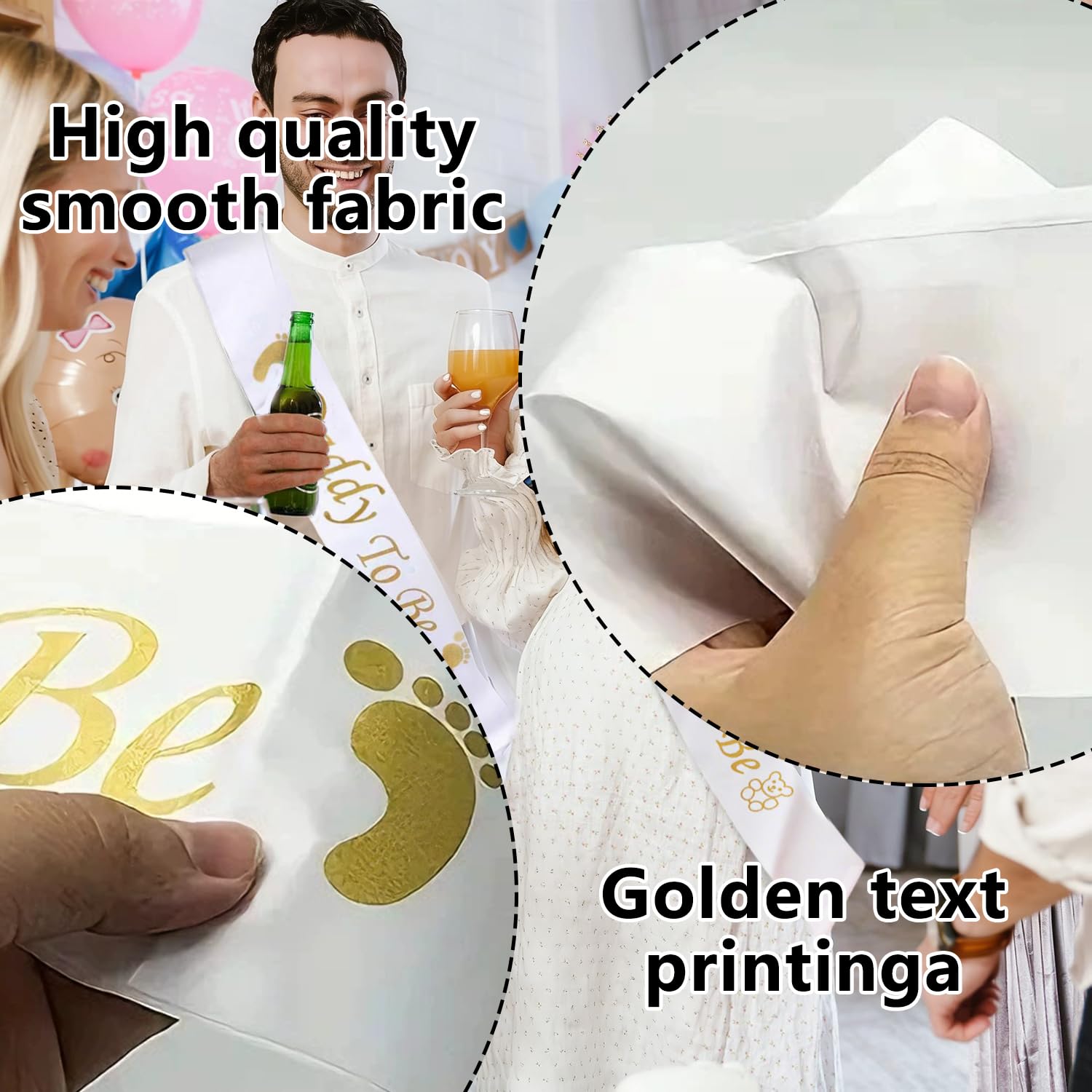 3pcs Mummy To Be Sash, Daddy To Be Sash, Baby Shower Sash Mummy To Be, White Shoulder Strap - Image 4