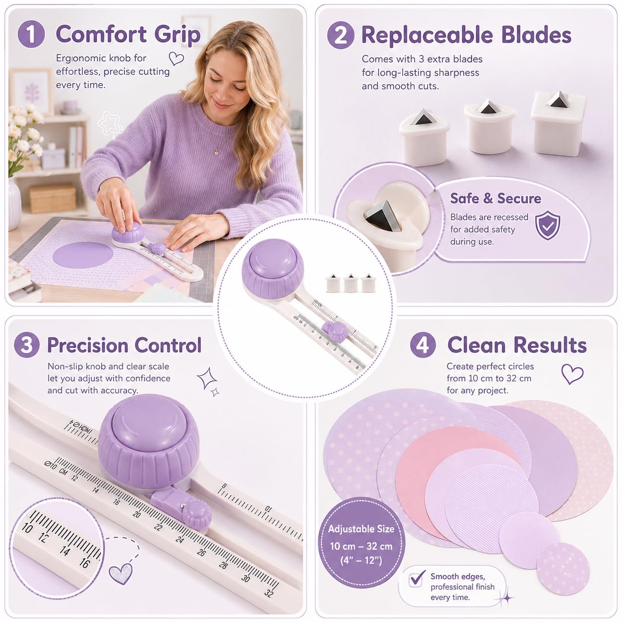 Circle Paper Cutter, Circle Cutter Paper, in Purple