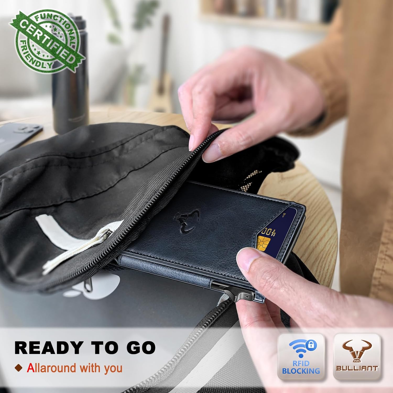 BULLIANT Men Wallet,Magnetic Metal Wallet Money Clip 9Cards Pop-up Access RFID Blocking - Image 8