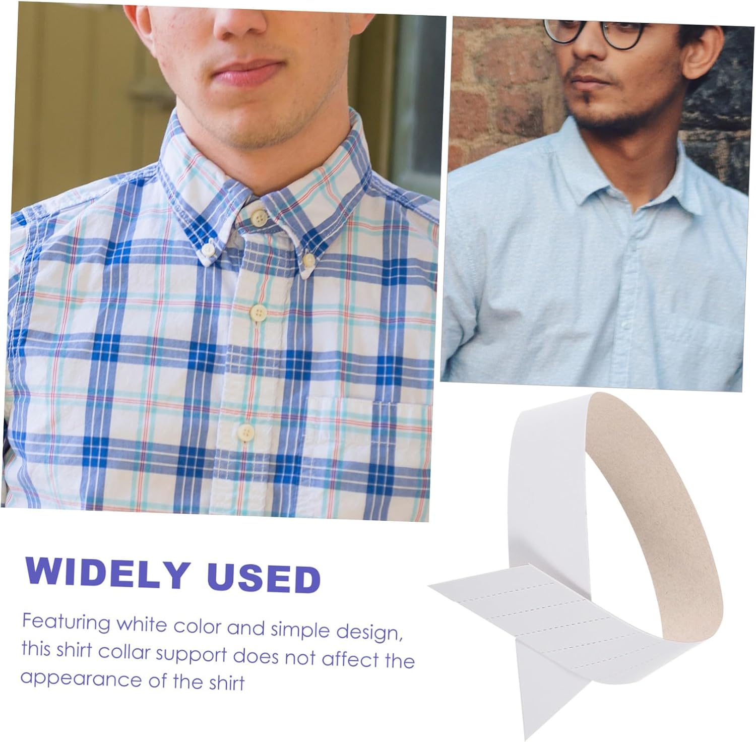 LIFKOME 100pcs Paper Collar Stays Flexible Shirt Collar Supports for Men Dress Shirts Inserts Unilateral Design for Long-term Use