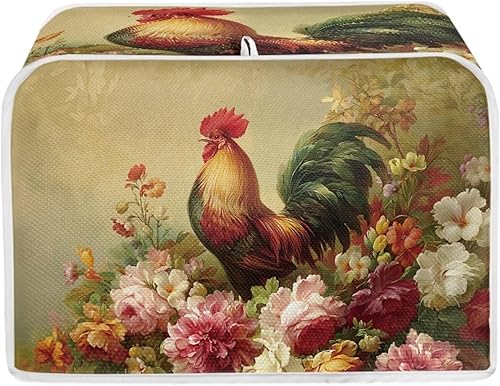 Vista 19 de UNICEU Funda acolchada para tostadora con patrón de café, se adapta a la mayoría de tostadoras estándar de 4 rebanadas patrón de café,Hojas de otoño