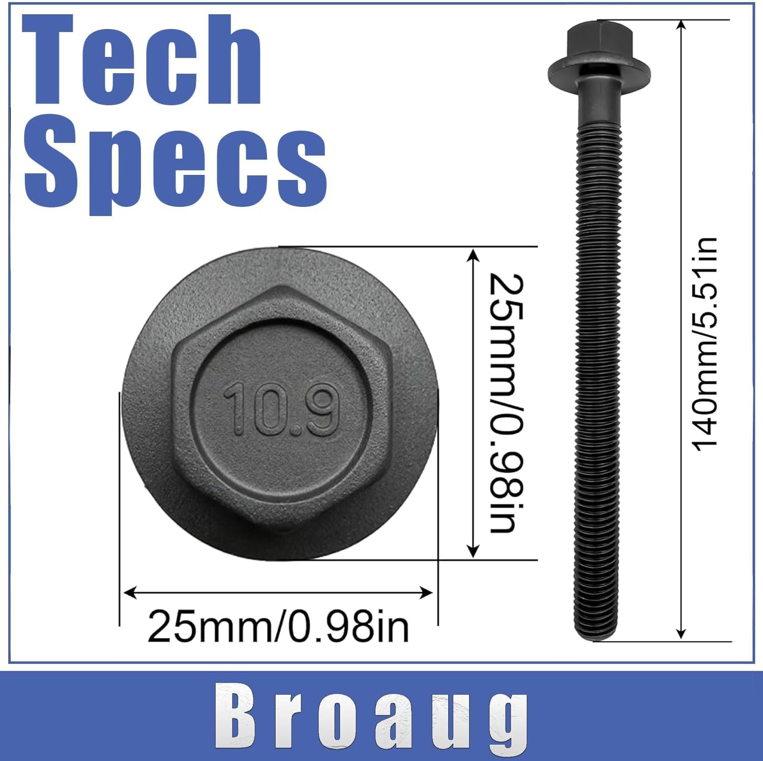 ES71324 16Pcs Engine Cylinder Head Bolts Compatible with Ford F-150/Edge/Explorer/Transit 150-350 & Lincoln MKX/MKZ/MKS/MKT (2009-2020) Replaces AT4Z6065B,WG2093937,WG2374058,GS33543