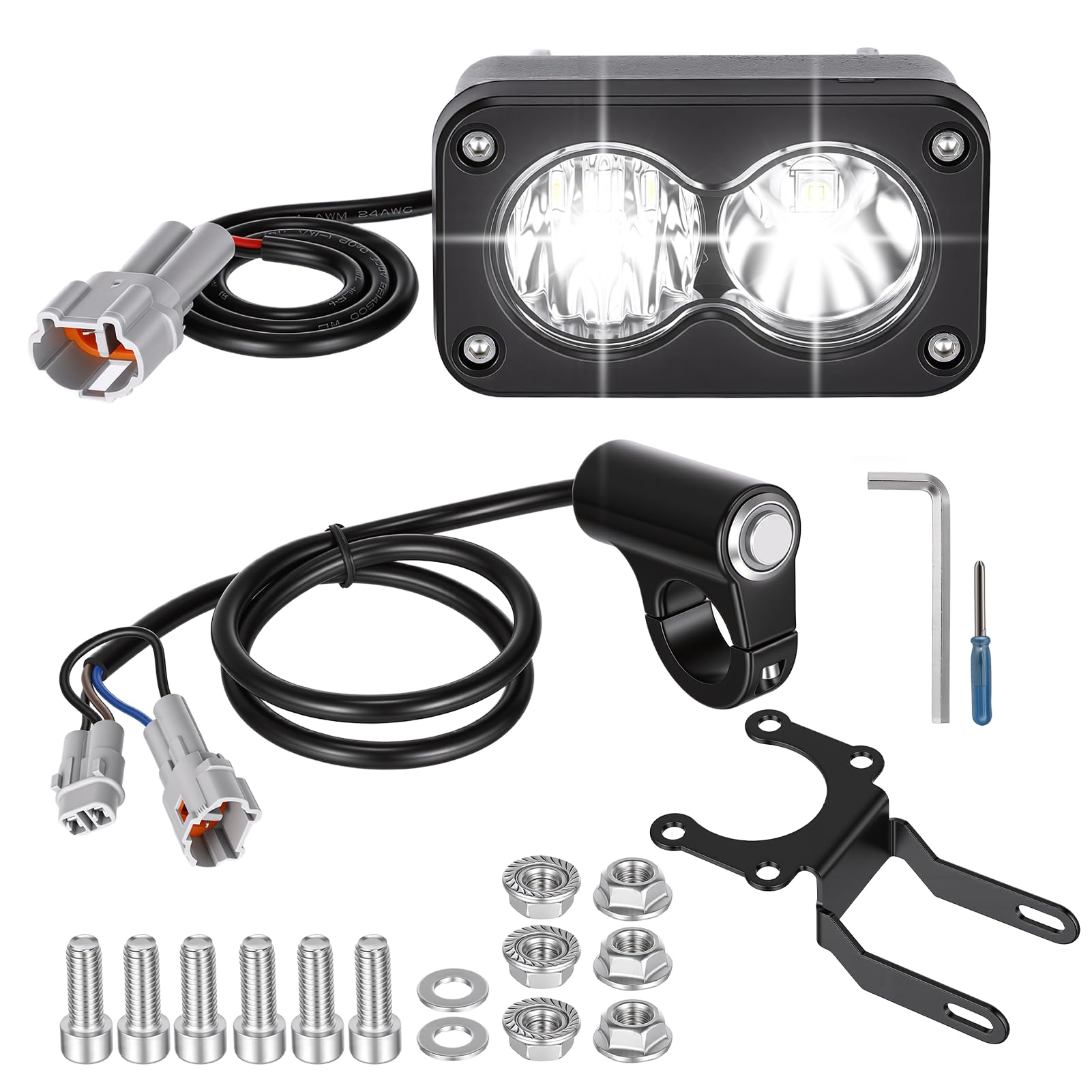 Faros LED 10W para Sur-Ron Light Bee X con interruptor y arnés plug and play blanco 8