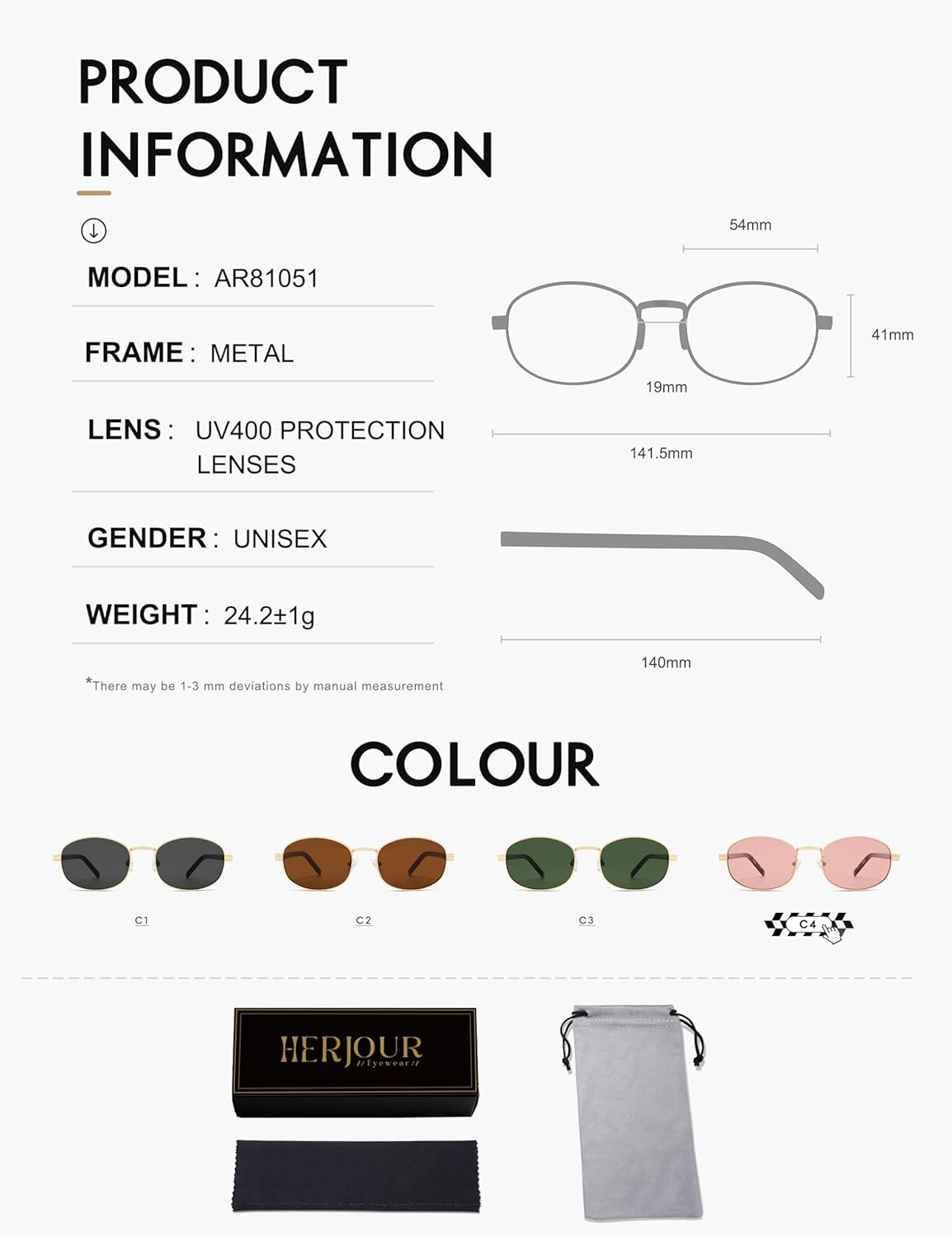 Trendy Retro Oval Sunglasses Womens Mens 90s Classic Vintage Sun Glasses AR81051 - Image 5