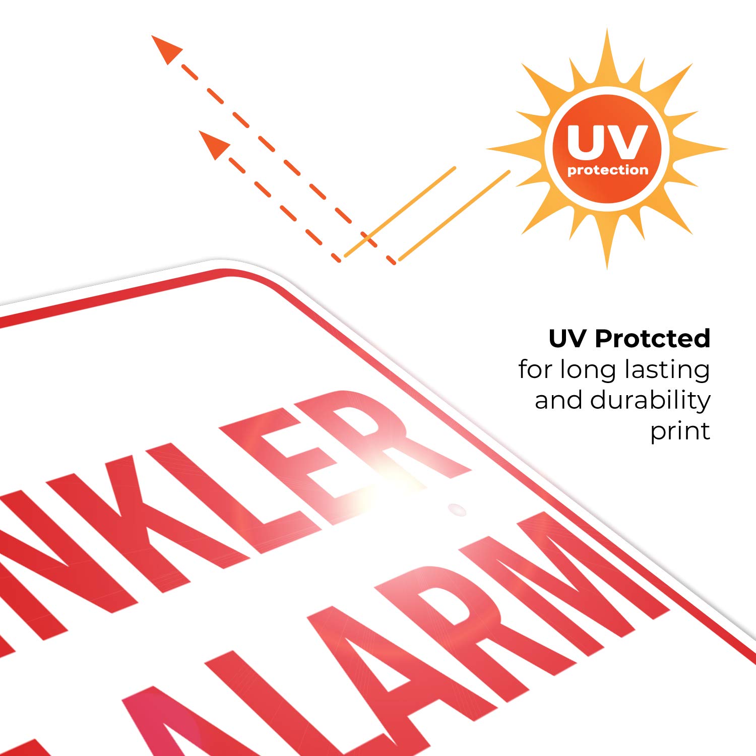 Sprinkler Fire Alarm Sign, 18x24 Inches, Rust Free .063 Aluminum, Fade Resistant, Easy Mounting, Indoor/Outdoor Use, Made in USA