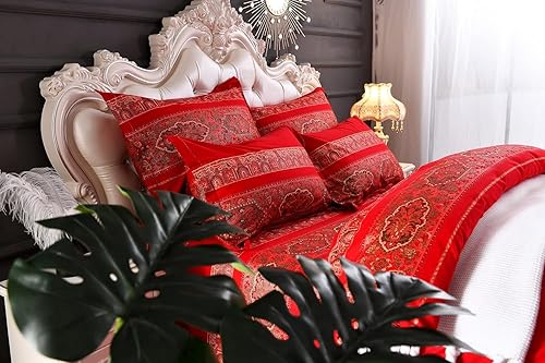 Miniatura 6 de Softta Funda de almohada con diseño floral de cachemira negra, 100% algodón cepillado (paquete de 2 unidades, sin edredón, sin relleno), funda de