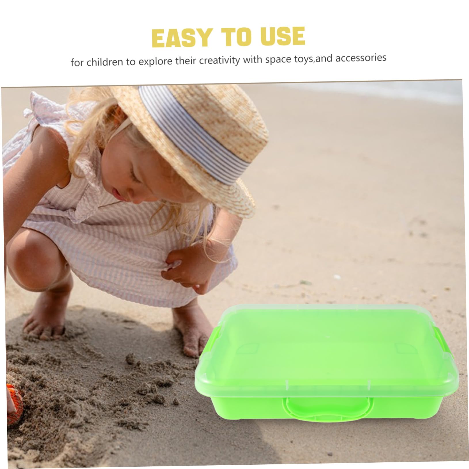 SUPVOX Bac À Sable en Plastique Plateau Sensoriel Portable pour Enfants Thème Espace avec Accessoires Boîte De Rangement Intégrée Jeux Créatifs Intérieurs Et Extérieurs 13.19 X 8.86 X 2.95 in