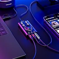 Vista 2 de Facmogu Cambiador de voz con múltiples efectos de sonido, USB 3.0/Tipo-C a 0.138 in Jack Game Cambiador de voz, dispositivo virtual 7.1 de sonido