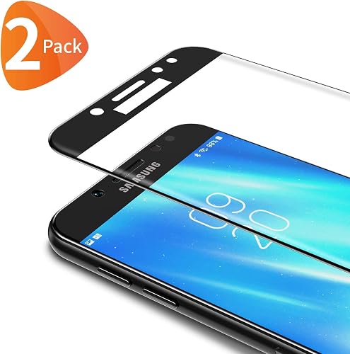 Bewahly Vetro Temperato Samsung Galaxy 2017 Pezzi   Curvo Copertura Completa Pellicola Protettiva Vetro Temperato per Samsung 2017  9H Durezza  Alta Definizione  Nero