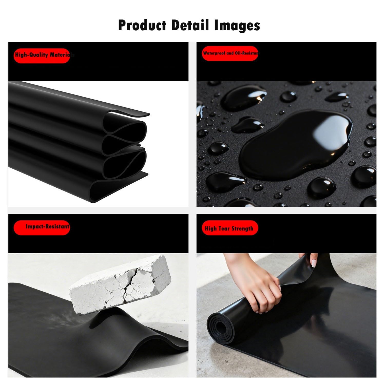 Gummiplatte Neopren Schwarz 50x50cm Zuschneidbar für Heimwerker