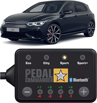 PEDAL COMMANDER لوحدة التحكم في استجابة الخانق لسيارة فولكس فاجن جولف R 2015-2024 - مضادة للسرقة، 4 أوضاع قيادة، التحكم في التطبيق، ترقية أداء وحدة التحكم في الخانق، ملحقات جولف R