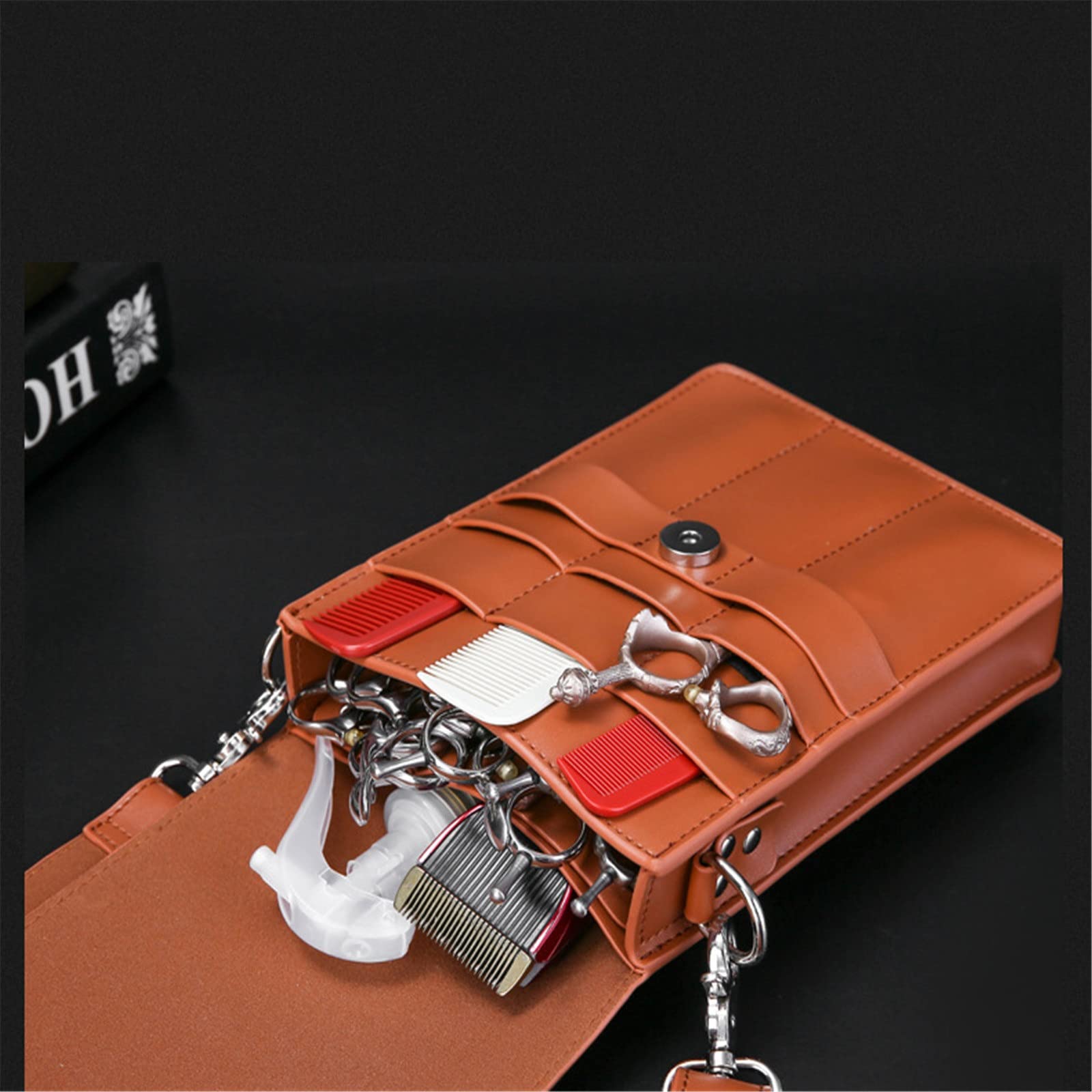 Friseurtasche, Leder Salon Barber Friseur Scherenholster Gürteltasche for Friseure