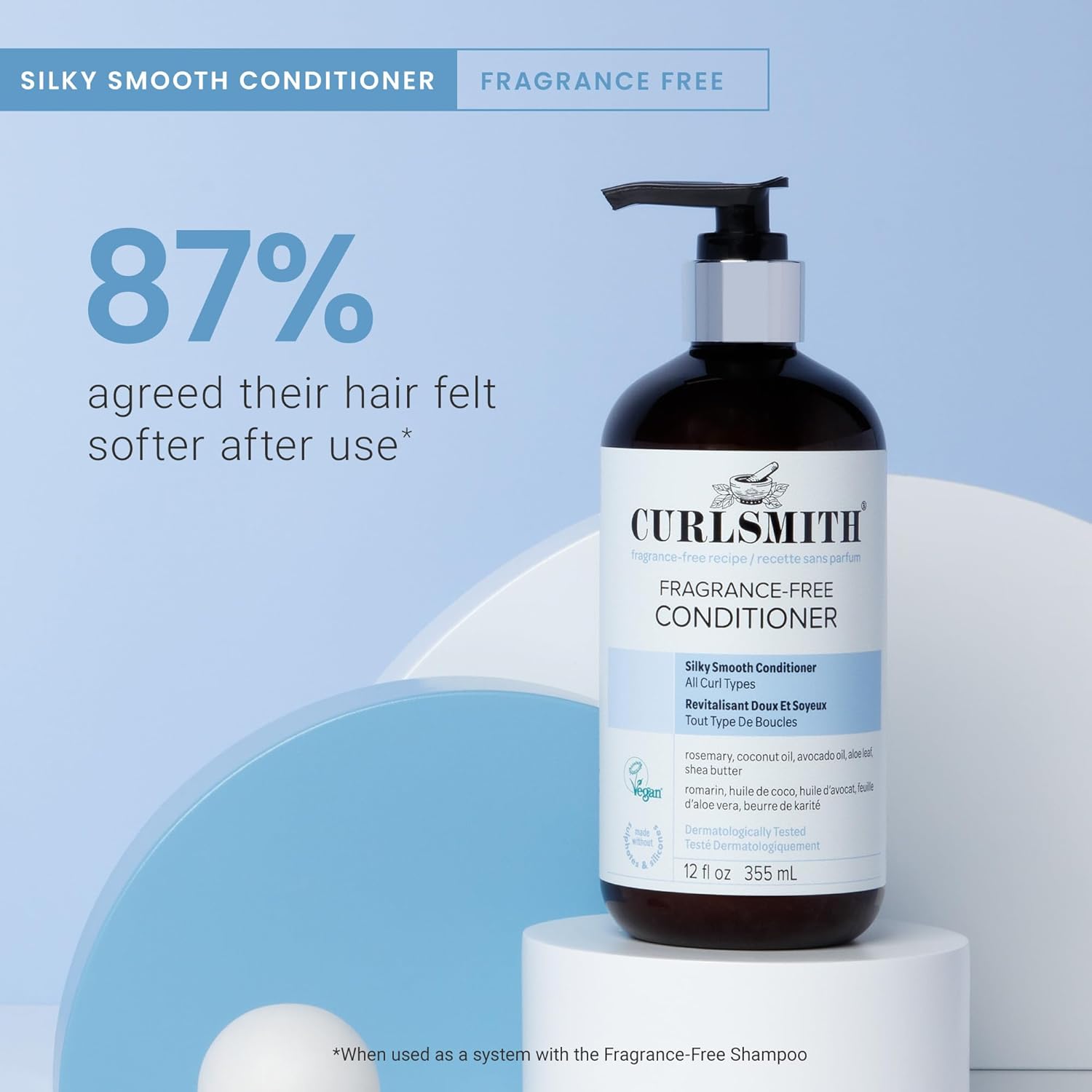 CURLSMITH Fragrance-Free Conditioner - Gently Detangles, Soften and Smooths Hair for Silky Curls (12 oz) - Image 4