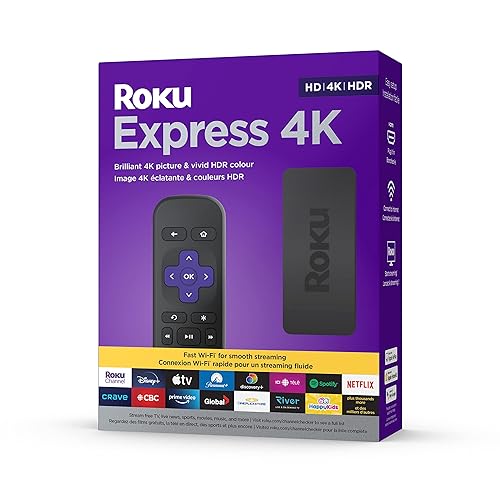 Roku Express 4K (Official Manufacturer Product) Streaming Media Player HD/4K/HDR with Smooth Wireless Streaming and Roku Simple Remote (No TV Controls), Includes Premium HDMI Cable