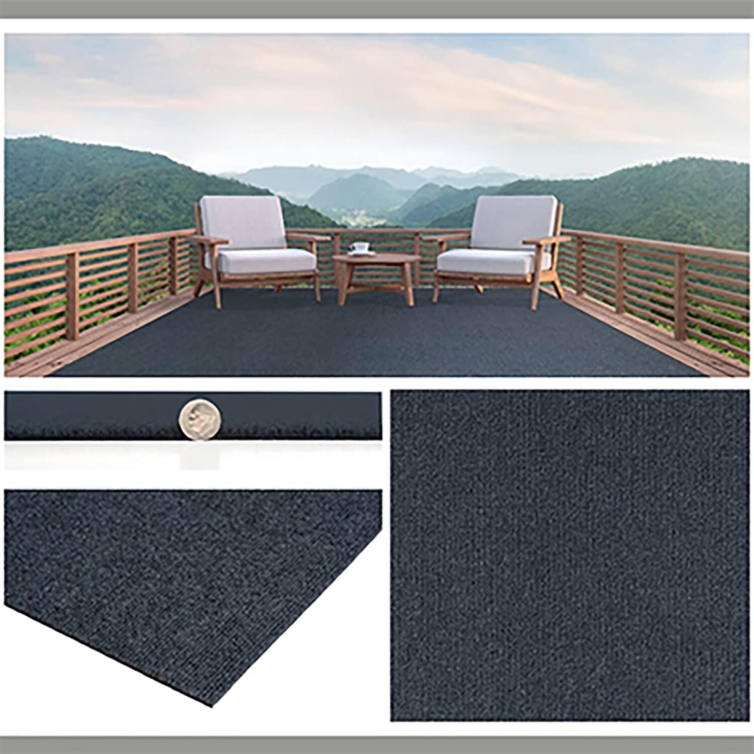 KOECKRITZ Economy Indoor/Outdoor Carpet Rug | Square 2’ x 2’ | Mocha