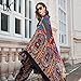 DANA XU 100% Merino Wool Extra Large Pashmina Blanket Travel Scarf Cashmere Wrap for Women Fall Winter Oversize Shawl Floral