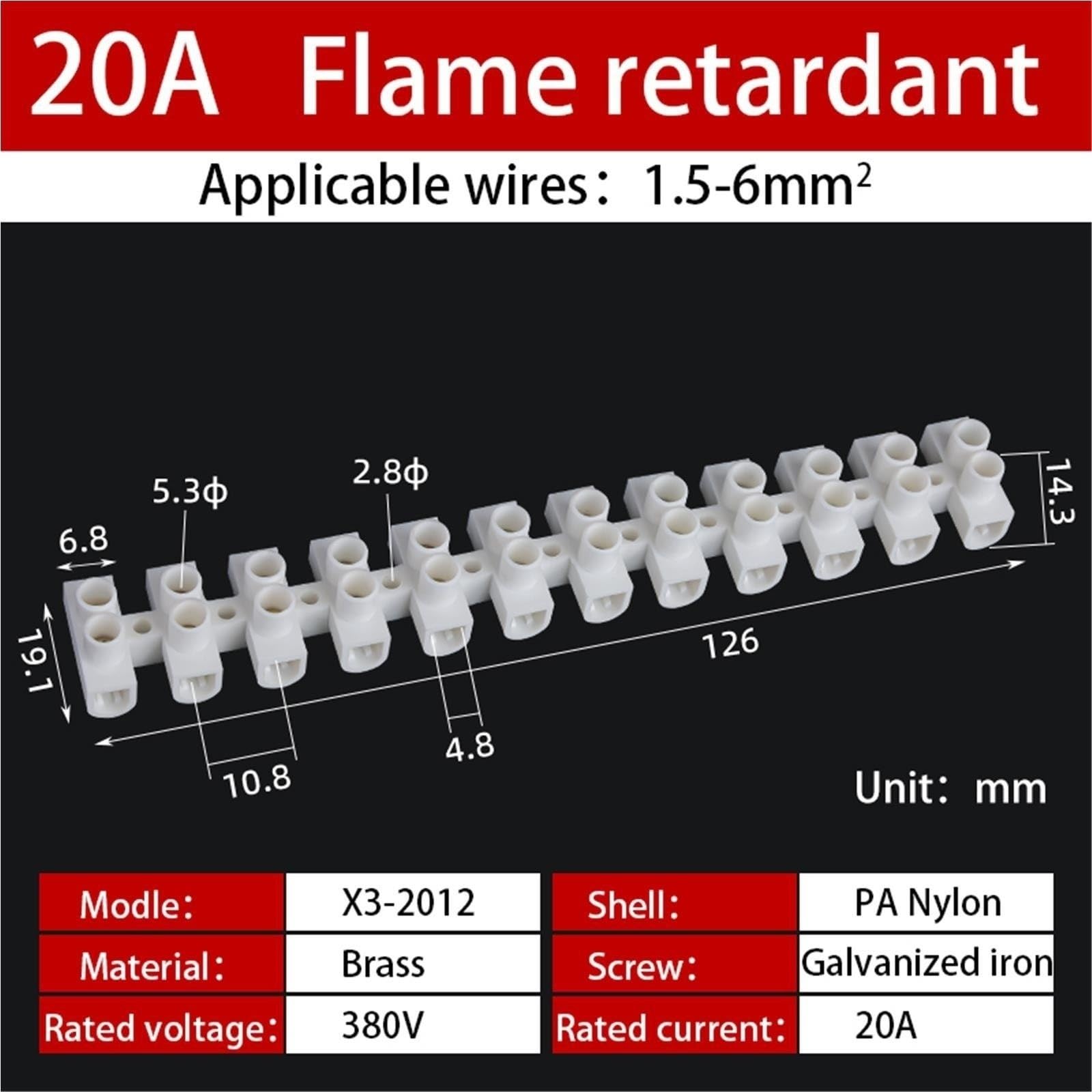 Morsettiera A Serraggio A Vite Morsettiera a vite barriera 12P 20A X3-1012