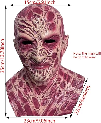 Miniatura 2 de Máscara de Freddy de látex de terror de cara completa para Halloween, fiesta de película, cosplay, accesorios de disfraces