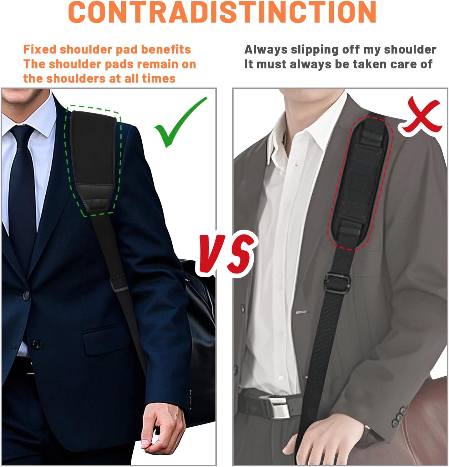 Padded Shoulder Straps for Bag, Adjustable Neoprene Thick Soft Bag Strap Crossbody for Briefcase Laptop Duffle Gym Bag Purses Luggage, Reduce Shoulder Pressure - Image 5