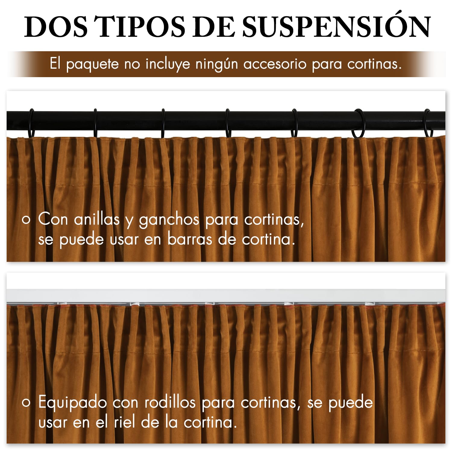 MIULEE Cortinas Terciopelo con Cinta Fruncida 2 Piezas 140x245 CM, Semiopacas para Dormitorio y Salón, Marrón, Aislante Térmico