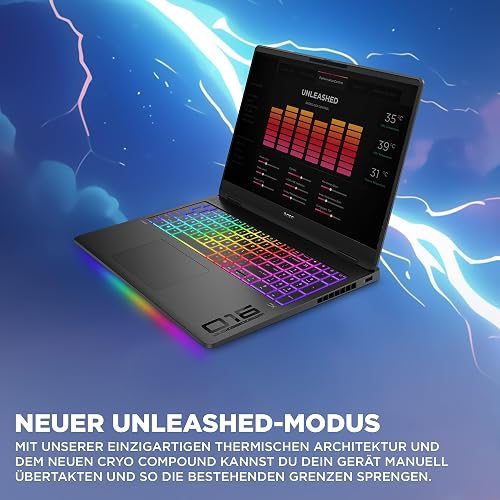 HP Omen Max Ordinateur Portable de Jeu, écran WQXGA 16" 240 Hz, AMD Ryzen AI 9 HX 375 (12C) 55 NPU Tops - Jusqu'à 5,1 GHz, NVIDIA GeForce RTX 5080 16 Go VRAM, 32 Go de RAM, SSD 1 to, Win 11, QWERTZ - 9