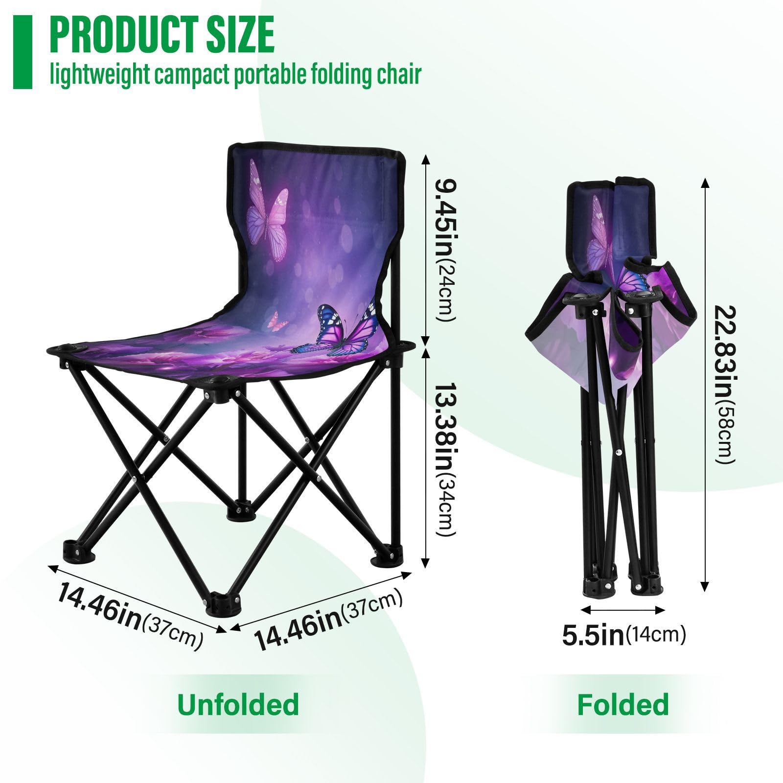 Amazon.com: Msyxl Purple Butterfly Ultralight Camping Chair 