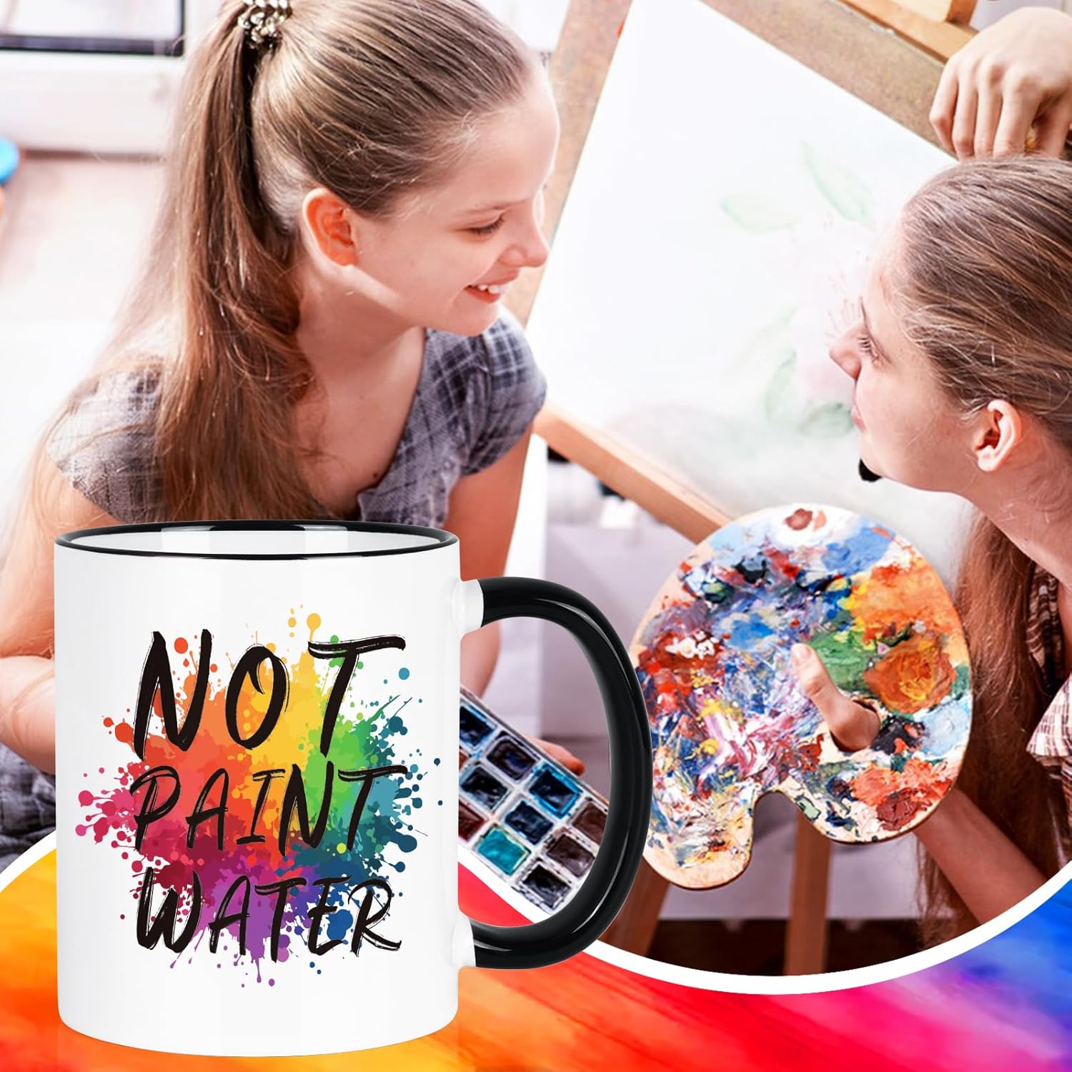 YHRJWN Not Paint Water Artist Gifts Coffee Mug, Funny Art Teacher Gifts for Professor, Educator Appreciation, Retirement, Christmas Teachers' Day Birthday Teacher Mug Gift,11Oz - Image 3