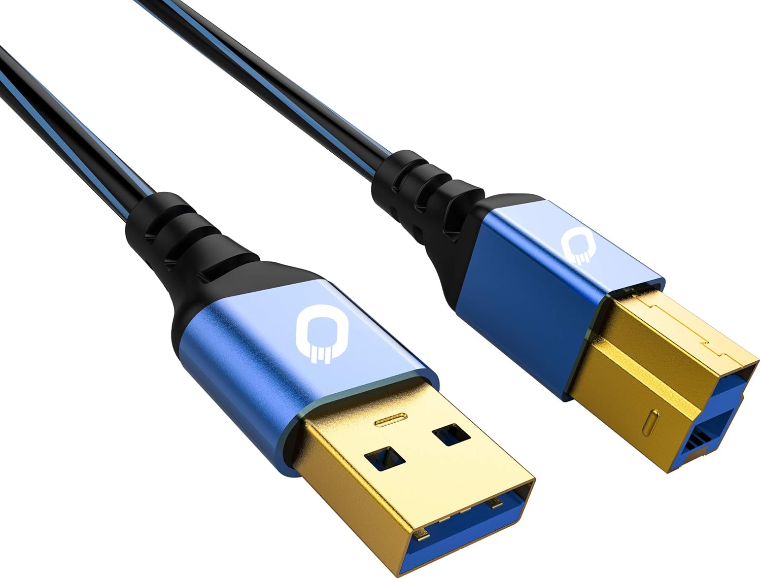 Oehlbach USB Plus B3 - USB 3.0 - Printer Cable Audio Cable Type A to Type B - PVC Jacket - OFC, Blue/Black - 50 cm