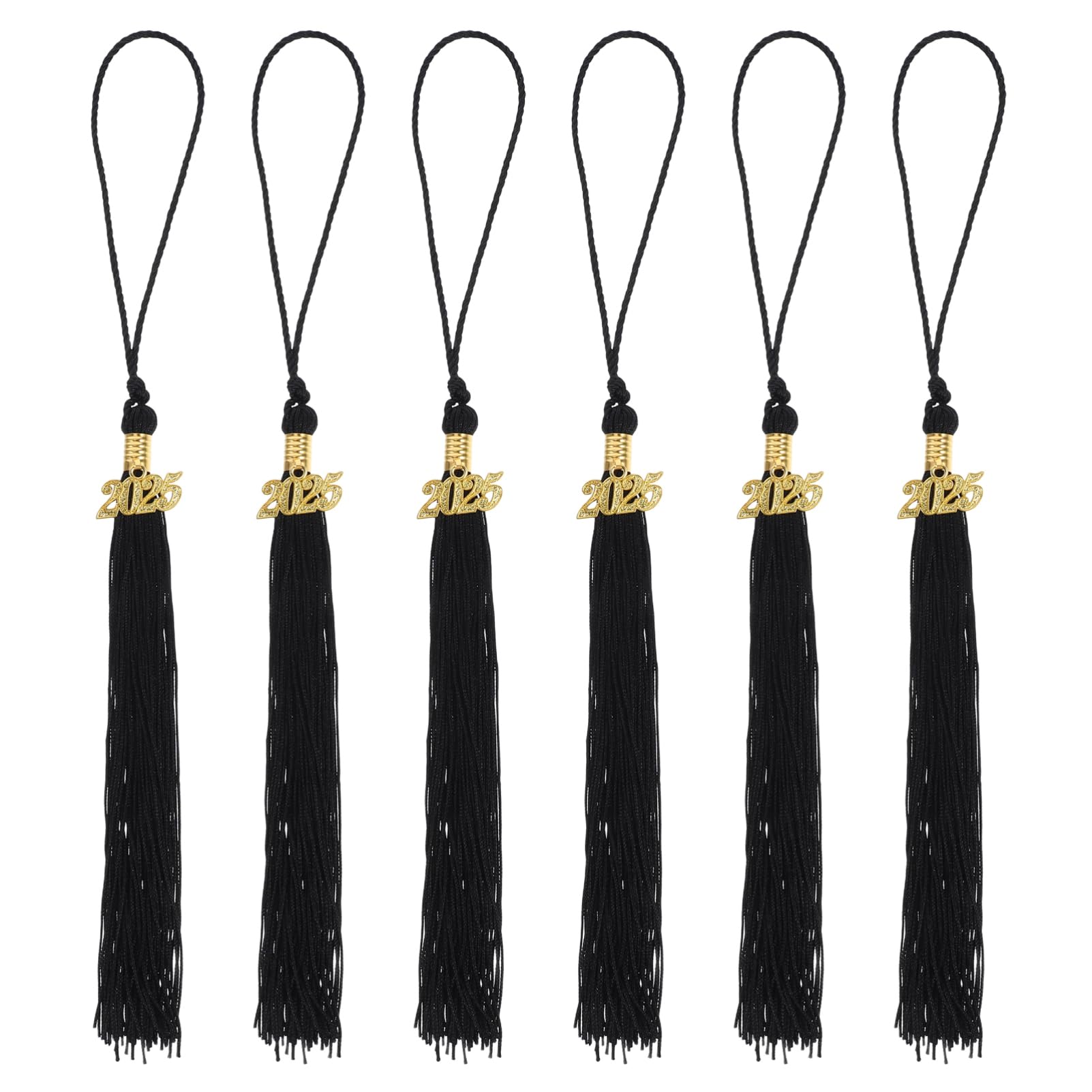 ARTIBETTER 2025 Graduation Cap Tassels - 6 Pack Polyester Tassels with Easy Attachment for Graduation Ceremonies, Parties & Proms (15.92in)