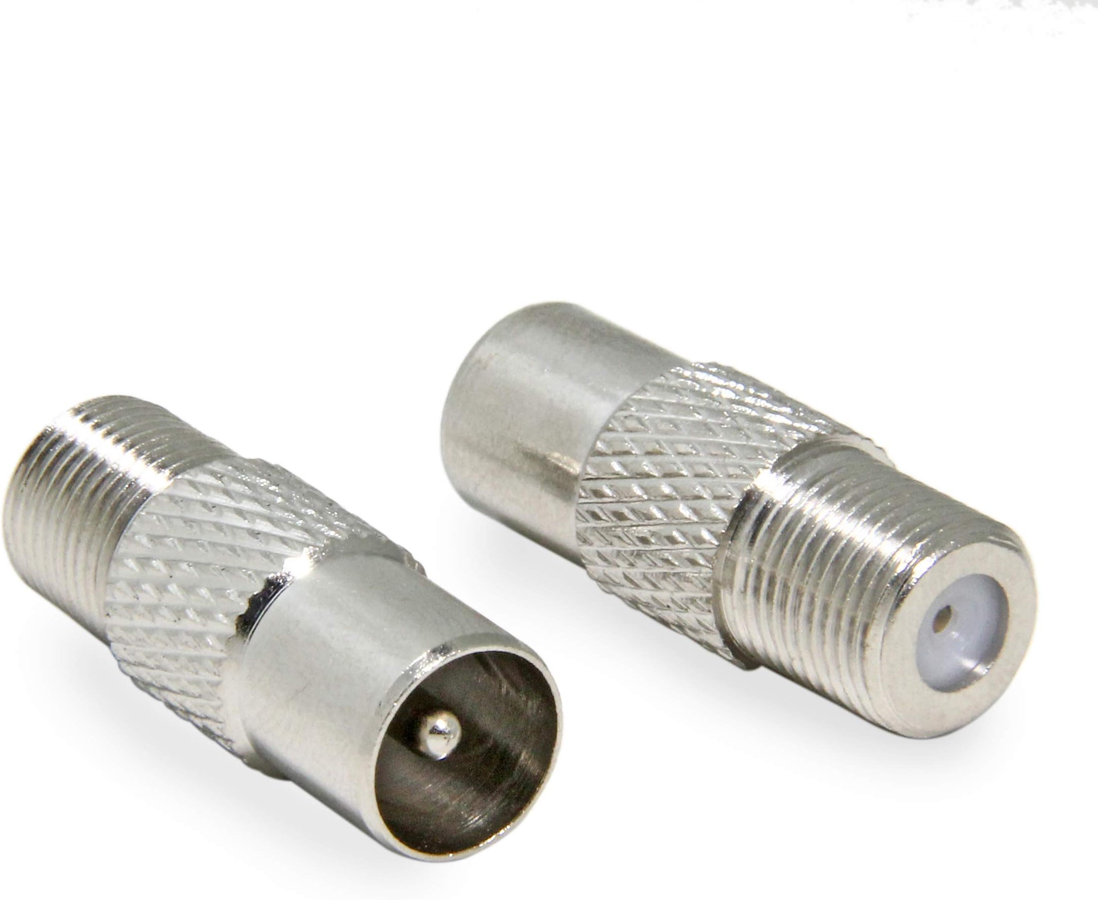 European TV Adapter, 2 Pack PAL Male to F Female RF Coax Connector Convertor for TV, Antenna, Tuner