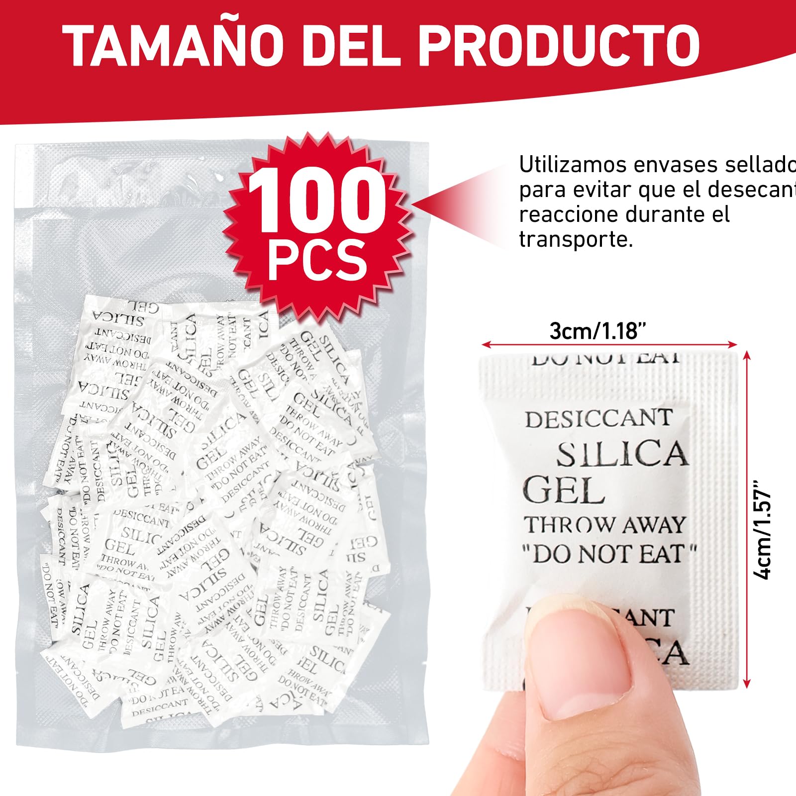 XIANGLONGY 1g x 100 Pcs Bolsas de Gel de Silice, Silica Gel Bolsitas, para Cajones de Ropa y Zapateros, Adecuadas para Eliminar Olores de Humedad y Moho