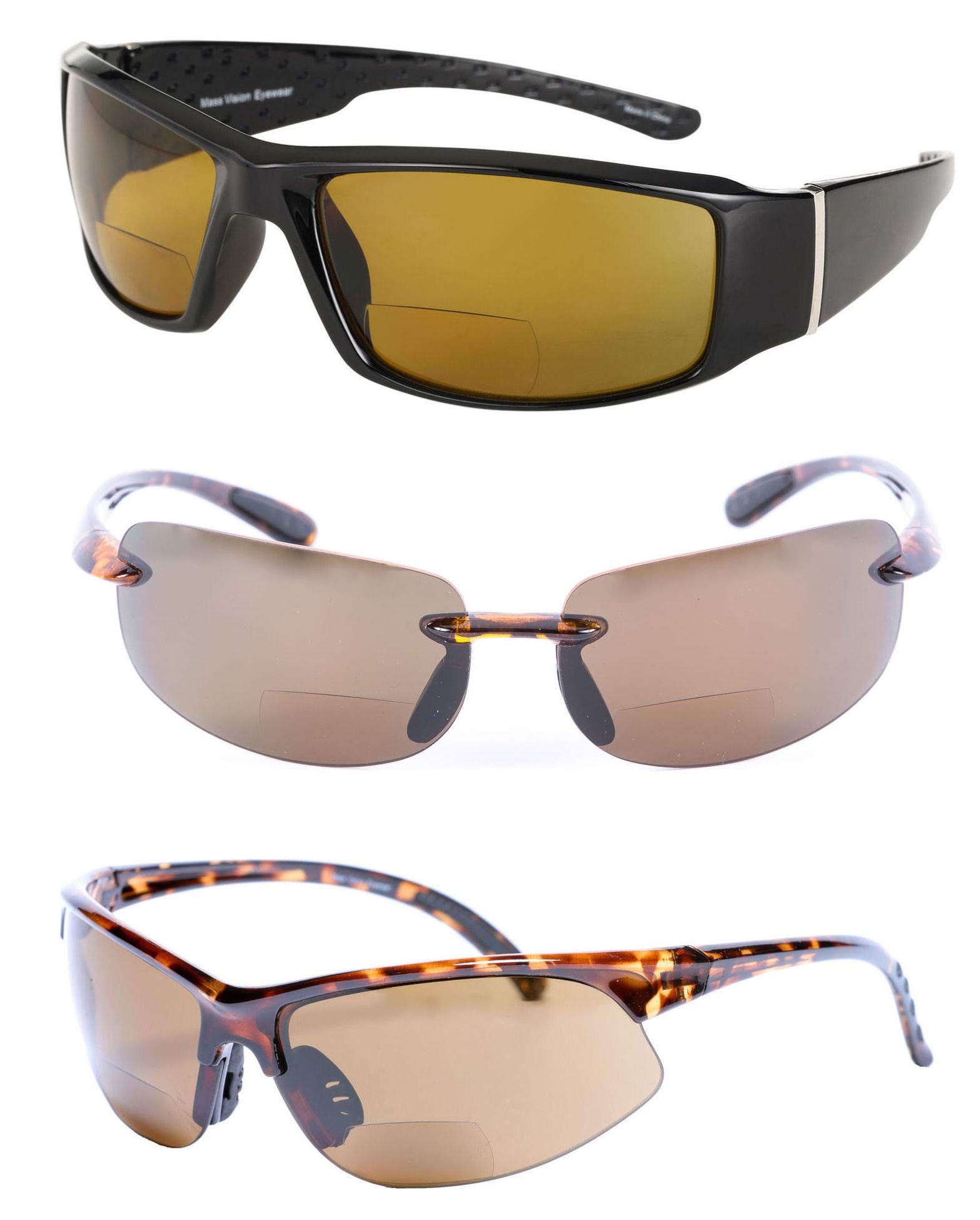 "The Allstars Part II" 3 pares de nuestras gafas de sol unisex polarizadas bifocales deportivas