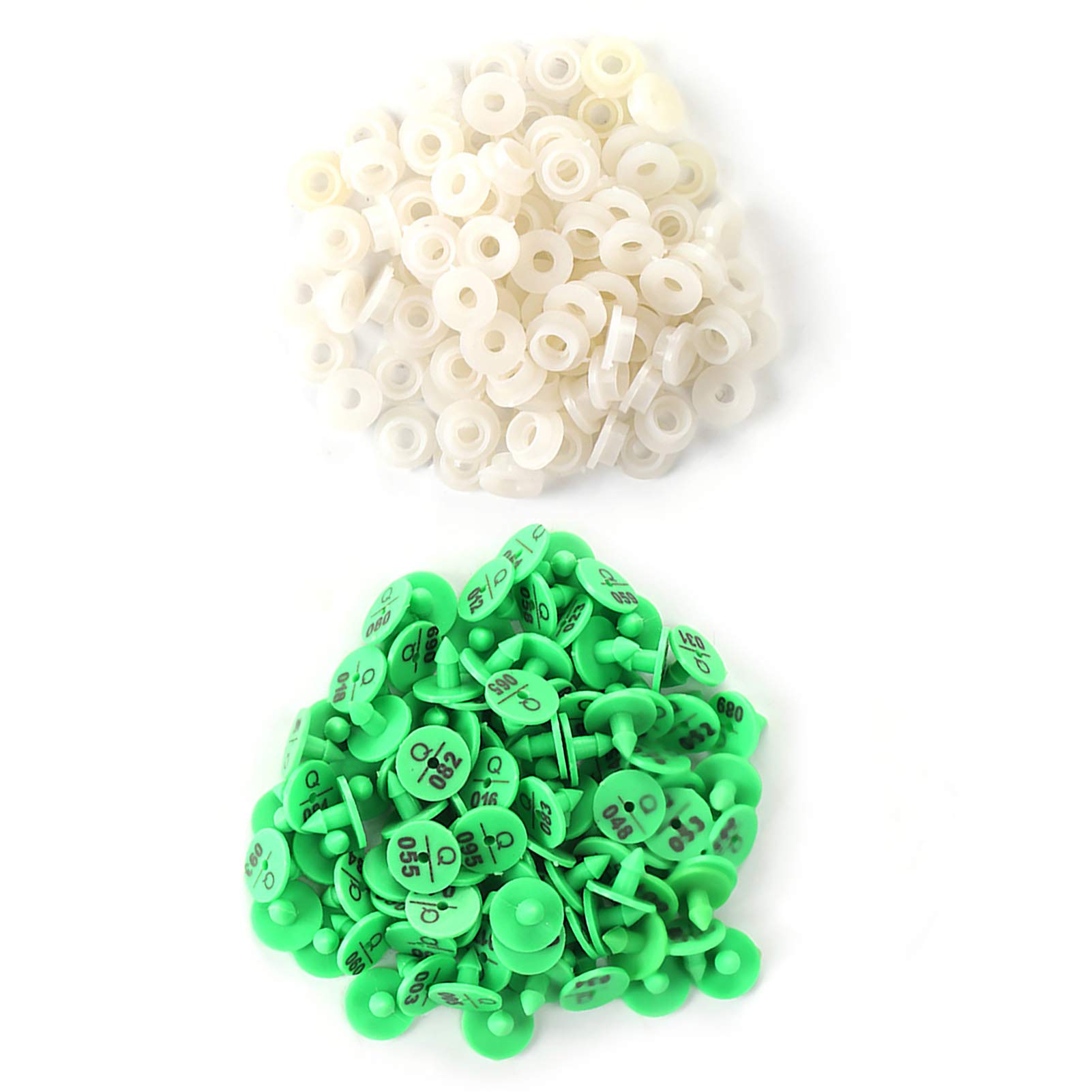 Pince à étiqueter d'oreille pour Animaux d'élevage, 100 pièces étiquette d'oreille en Plastique pour Animaux d'élevage de qualité pour étiquette de marqueur de Chien de Lapin(Vert)