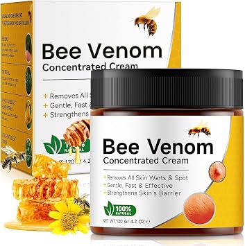 Bee Venom Cream 120g - Wart & Skin Tag Remover, Bee Venom Skin Treatment Cream to Reduce Blemishes, Firm Skin and Minimize Wrinkles, Collagen Boost & Anti-Aging, Natural Moisturizer for All Skin Types