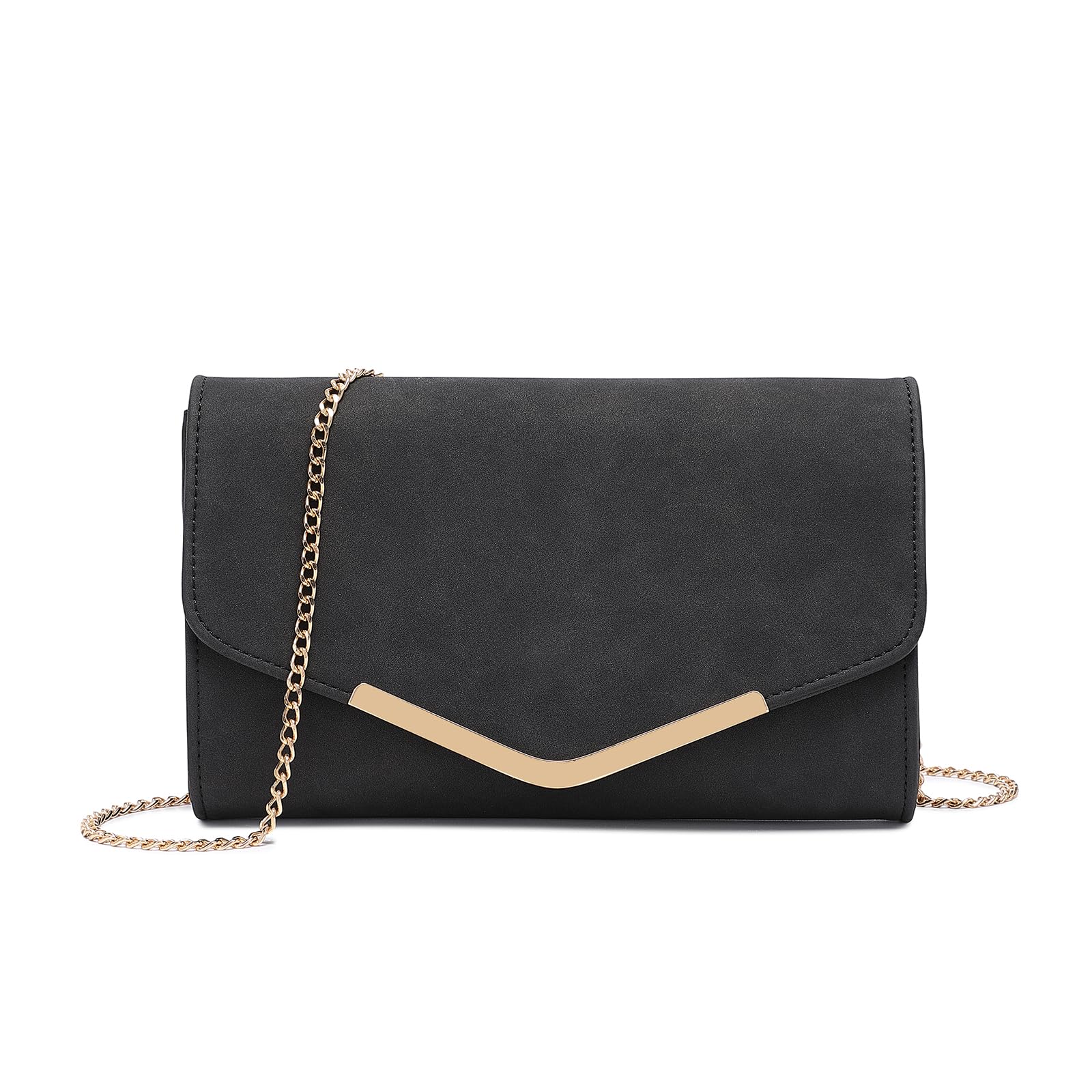 Miss Lulu Women's Clutch Elegant Envelope Evening Bag with Chain Handbag for Wedding Party and Prom