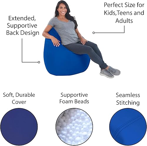 Miniatura 4 de FDP SoftScape - Puf con diseño de respaldo alto en forma de gota de rocío, para niños, adolescentes y adultos, asiento alternativo para dormitorios,