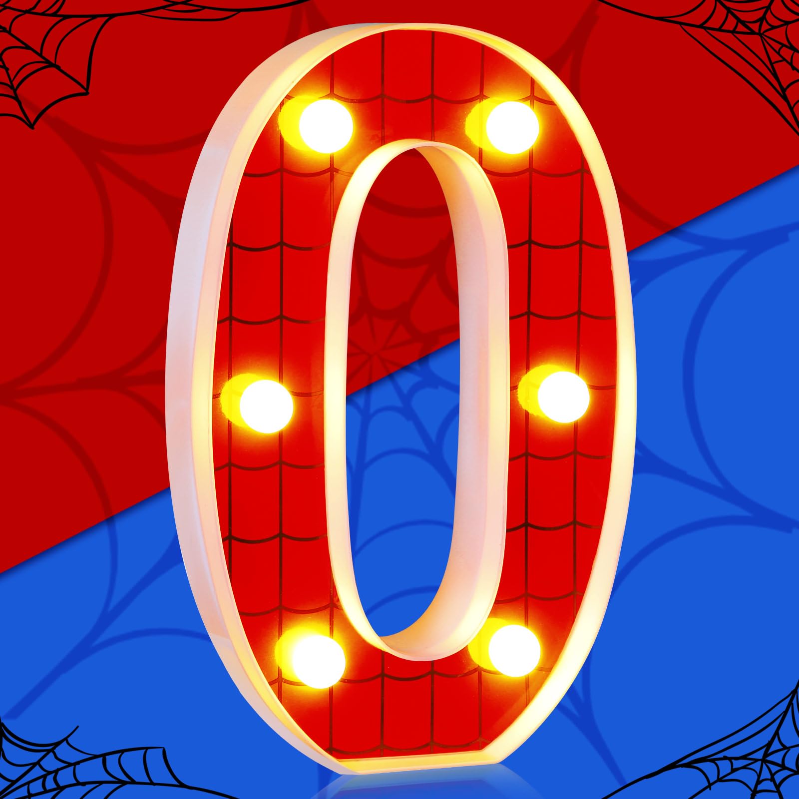 VIHOSE Spider LED Number Lights Spider Birthday Party Decoration Light up Numbers Kids Boy Man Birthday Supplies for Marquee Night Christmas Gift Baby