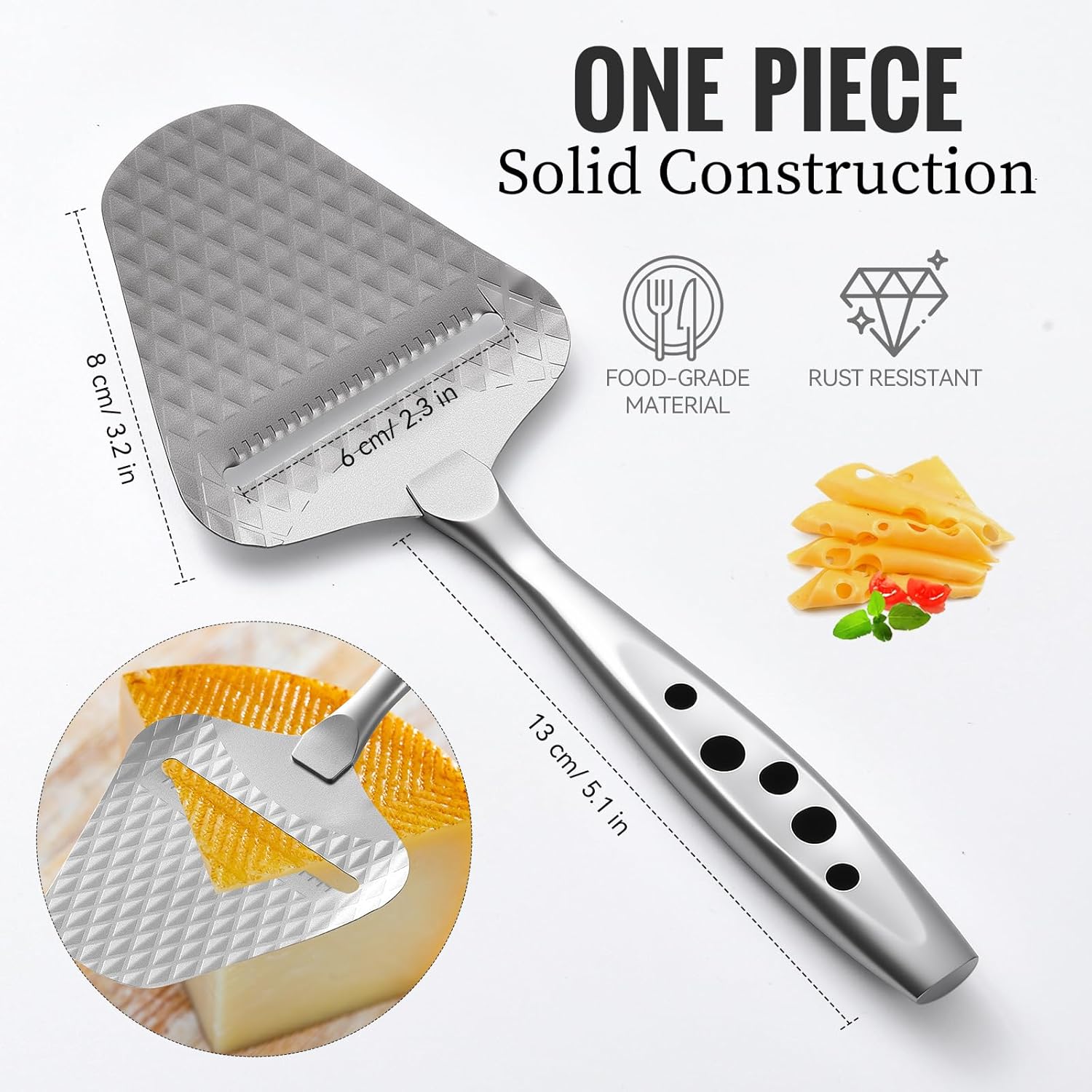 Premium Cheese Slicer & Butter Slicer Set – Multi-Functional Handheld Slicers for Mozzarella, Cheddar, Gruyere, Soft Cheese, Butter & Fruits – Ergonomic Grip, Non-Stick & Dishwasher Safe