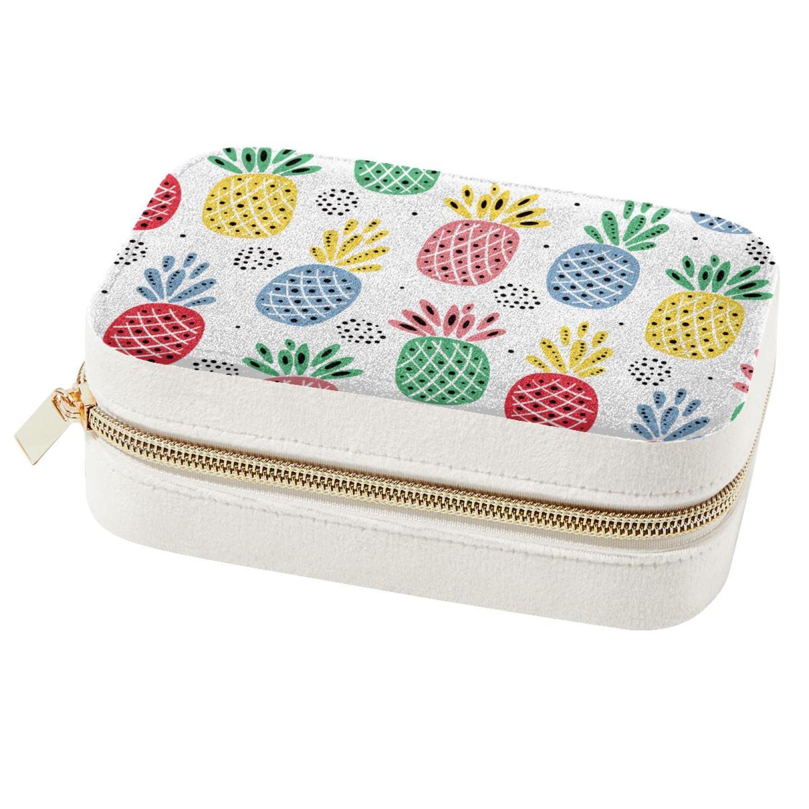 Organiseur de bijoux de voyage ananas pour colliers et bagues
