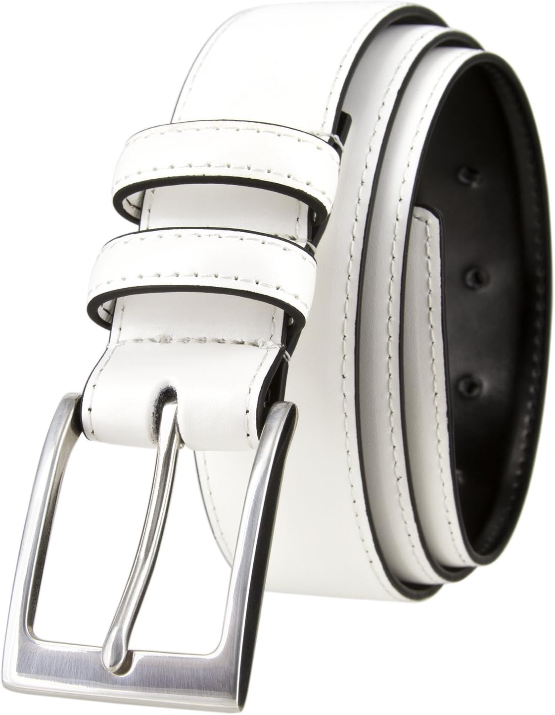 Men's Belt Classic Genuine Leather Smooth Dress Belt 1-3/8"(35mm) Wide