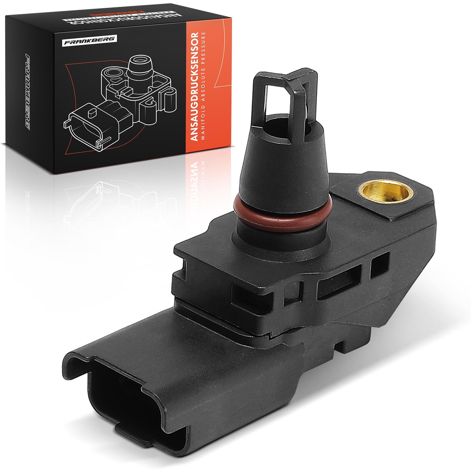 Frankberg Sensore pressione differenziale Pressione gas di scarico Compatibile con K.u.g.a II DM2 Mondeo IV Turnier BA7 Focus III Turnier K.u.g.a I Fiesta VI CB1 CCN Replace# 9663480880