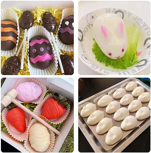 Miniatura 5 de Molde de silicona de conejo de Pascua molde de silicona para huevos de conejo para hornear tema de Pascua pastel de mousse pudín gelatina postre